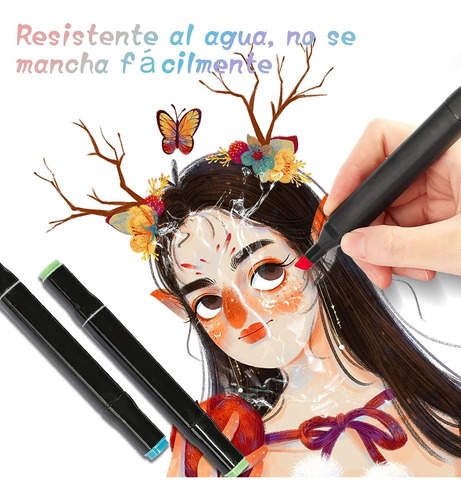 80 Colores Marcador Dos Puntos Más Libro De Bocetos