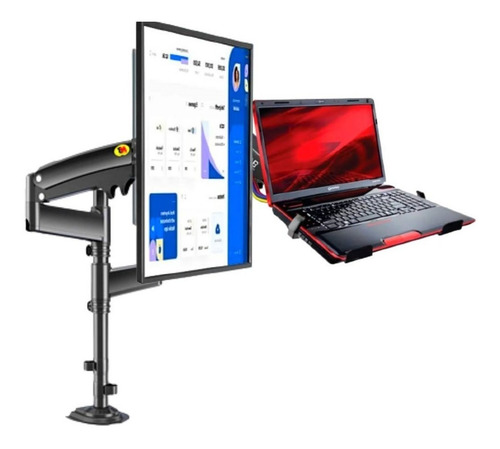 Imagen 5 de 10 de Soporte Para Escritorio Doble Portatil Y Monitor Northbayou