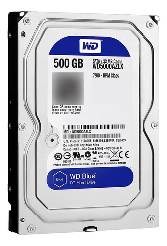 Disco Duro Western Digital Blue 500gb 3.5 Equipo Hp Sin Uso (Reacondicionado)