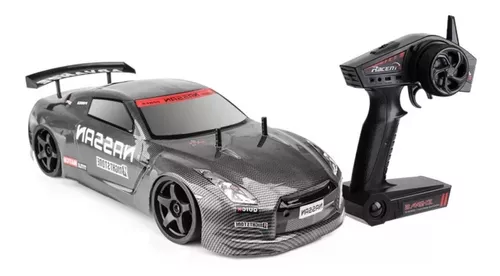 Carrinho de controle remoto recarregável Nissan GTR Drift tração nas quatro  rodas brinquedo presente