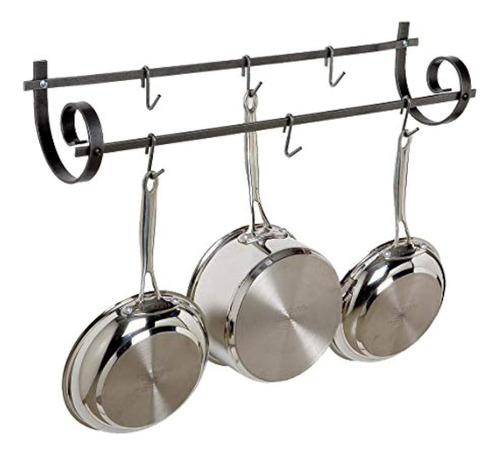 Enclume Decor Utensilio Wall Pot Rack Martillado De Acero