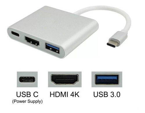 Cabo Adap Usb 3.0 Tipo C Thunderbolt 3.0 X Hdmi Usb 3 Tipo C