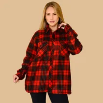 Comprar Casaco Xadrez Manga Longa Blusa De Frio Peluciada Promoção