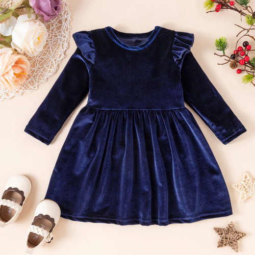 F R Infant Y Niñas Pequeñas, Color Liso, Terciopelo De Una