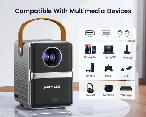 Miniproyector Wimius Wifi Bluetooth 1080p Home Theater -