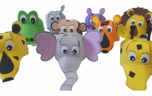 Elefante Gorros Animales, Disfraz Cotillón, Cumpleaños 