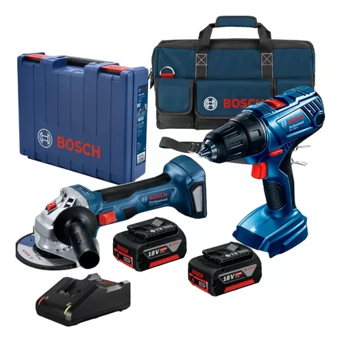 Set PROFESIONAL: Taladro BOSCH GSB 18V-55 + Amoladora BOSCH GWS