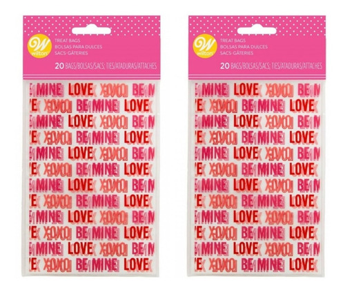 Juego 2 Bolsas Para Dulces Xoxo Love X 20 Unidades - Wilton