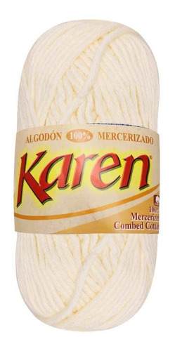 Hilaza Karen, 100% Algodón, Madeja De 100g Con 80m Color Crudo