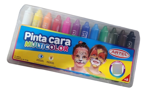 Pintura De Cara Crayones 12 Colores Artel / Pintacarita
