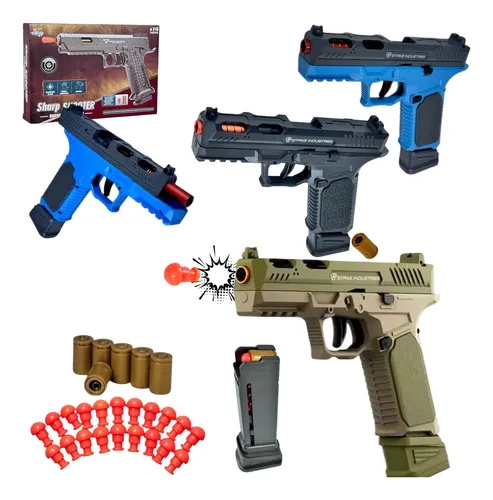 Glock Arma De Brinquedo Com Dardos E Capsulas Automatico