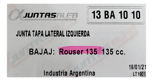 Junta Tapa Encendido Bajaj Rouser 135 Spot Moto