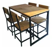 Comprar Juego De Comedor Forte Hierro Y Madera  4 Sillas Herrería Ar