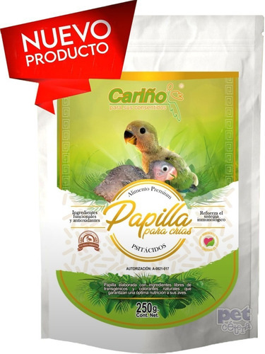 Papilla Premium Para Aves Polluelos Psitácidos Cariño 250gr