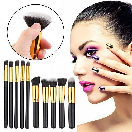 Set Brochas Pinceles Kabuki Maquillaje Fibra Dual Apto Hd