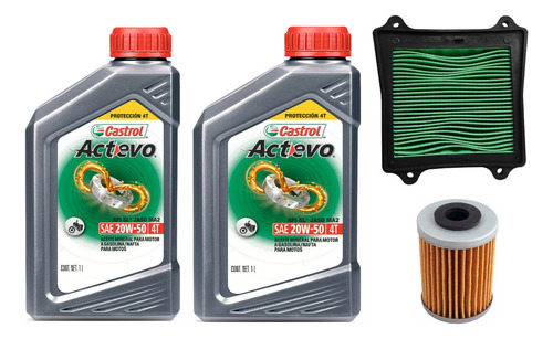 Kit Service Rouser Rs 200 Castrol 20w50 + Filtros Coyote