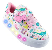 Comprar Tenis Niña Dinosaurios Rex Luces Leds Rosas T-rex 1026-rd