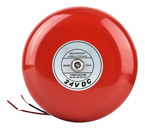 Campana De Alarma Redonda Metálica De 24 V, Color Rojo