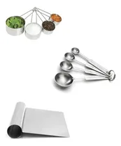 Comprar Kit Xícaras E Colheres Medidoras + Espátula Multi Função