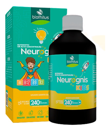 Kit C3 Suplemento Neurognis Kids Líquido - Biofhitus Laranja