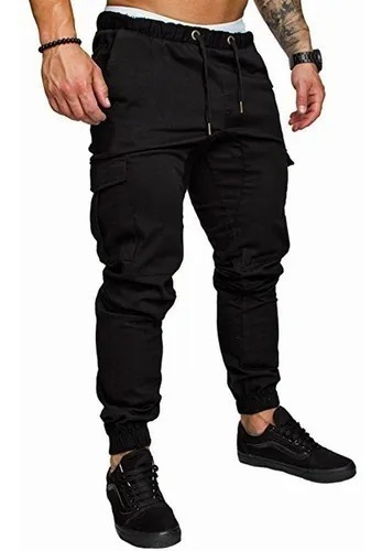 Joggers Pantalon Jeans Ajustado Elasticado Cargo De Varon.