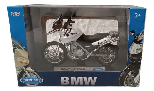 Bmw F650 Gs Dakar, Escala 1/18, Welly, 12cms De Largo. 