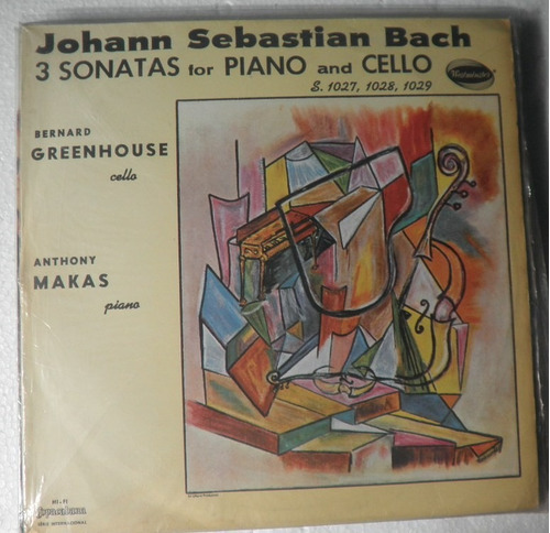 Lp Johan Sebastian Bach - Sonatas Para Cello E Piano