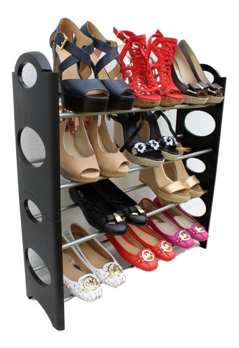 Zapatera Organizador Rack 4 Niveles Facil De Armar 12 Pares Zapatos Modular Envio Gratis