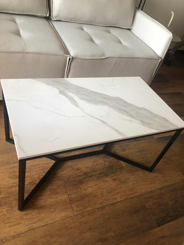 Mesa De Centro Porcelanatico Calacatta 90 X 50 X 45 De Alto