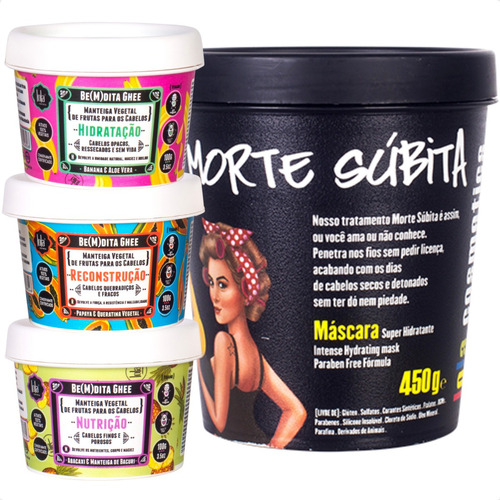 Kit Morte Subita 450g + Kit 3x Ghee 100g Lola Cosmetics