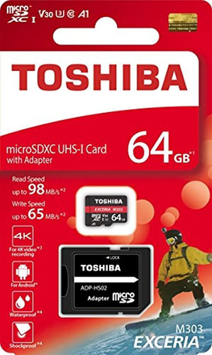 Toshiba 64 gb 64 g Exceria M303 con Adaptador Sd Tarjeta