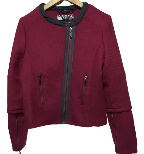 Campera De Paño Color Rosa Oscuro Talle M Excelente Estado