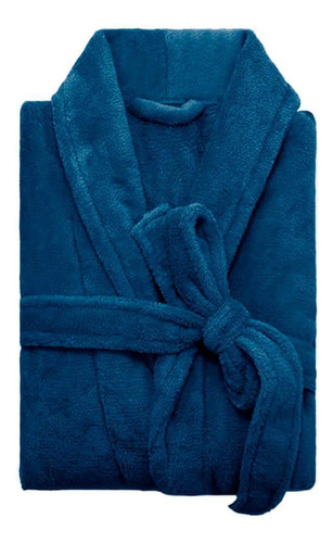 Roupão Banho Masculino Gg Microfibra Camesa Azul Marinho