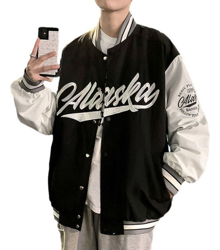 Chaqueta Holgada Uniforme Béisbol Versátil Estudiantes Moda