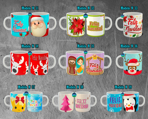 12 Tazas Navidad, Frases, Año Nuevo, Santa Claus, Mayoreo