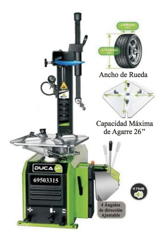 Desarmador Cubiertas Neumático Duca Auto 1hp 220v Gomeria