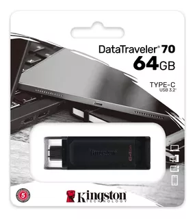 PENDRIVE KINGSTON DATATRAVELER 70 DT70 64GB 3.2 GEN 1 NEGRO USB-C