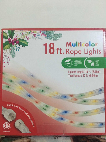 Luces Multicolor 18ft.rope Lights De 20ft (6.09m)etl Interte