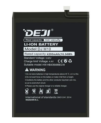 Bateria Litio Para Huawei Mate 20 De 4200mah Marca Deji