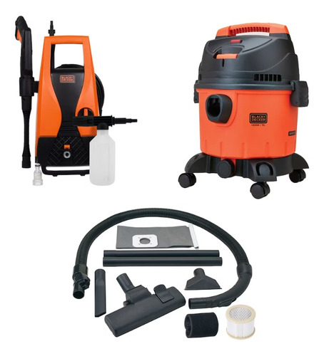 Combo Black + Decker Hidrolavadora 105bar Y Aspiradora 15lts