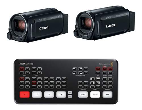 Blackmagic Atem Mini Pro + 2x Canon R800 Kit Live C/ Nfe