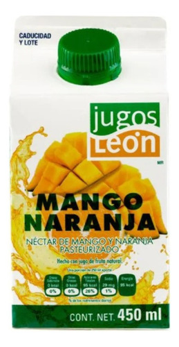 Néctar Jugo León Sabor Mango Naranja 450 Ml (paquete De 3)