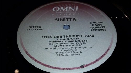 Sinitta Feels Like The First Time Vinilo Maxi Usa 1987