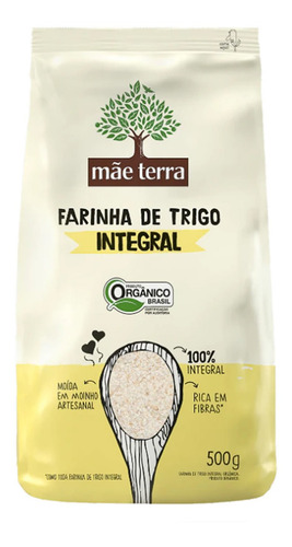 Farinha De Trigo Integral Orgânico 500g - Mãe Terra