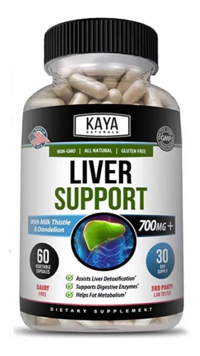 Liver Cleanse Detox 700mg (60 Cápsulas) Kaya Hecho En E.u.