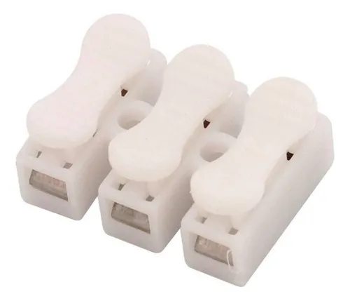 50 X Bornera Con Boton Conector Rapido Para 3 Cables Empalme