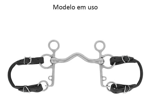 Imagem 3 de 3 de Francalete Preto De Couro Para Embocaduras Bronc-steel 24889