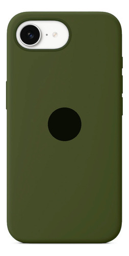 Funda Silicona Con Felpa Para Iphone 16e 2025 Verde Militar Con Manzanita