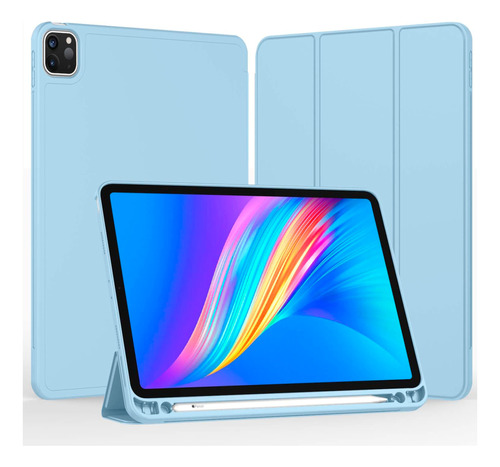 Estuche Funda Smart @ iPad Pro 11 2020 Ranura Pencil Celeste