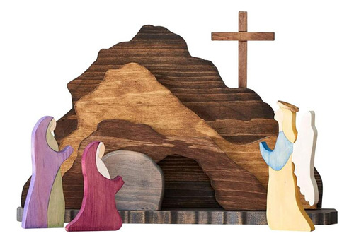Set De Natividad De Madera Para Pascua, Escena De Jesús Cris